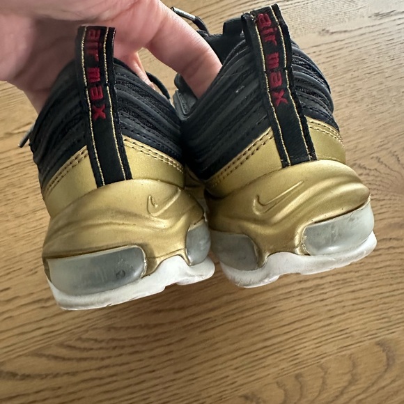 Nike air max 97 Qs black and metallic gold / red check size 6 men’s/ women’s 7.5 - Picture 5 of 7